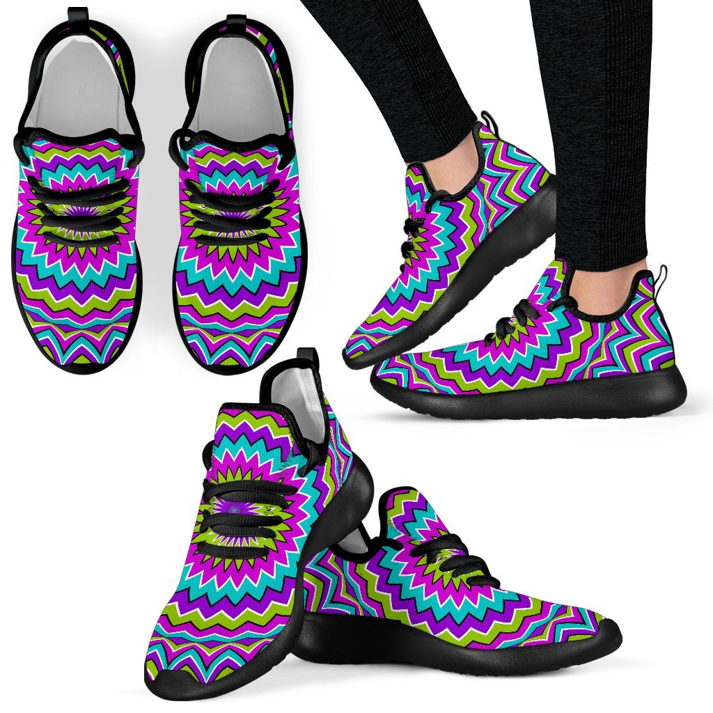 Dizzy Circle Moving Optical Illusion Mesh Knit Shoes GearFrost