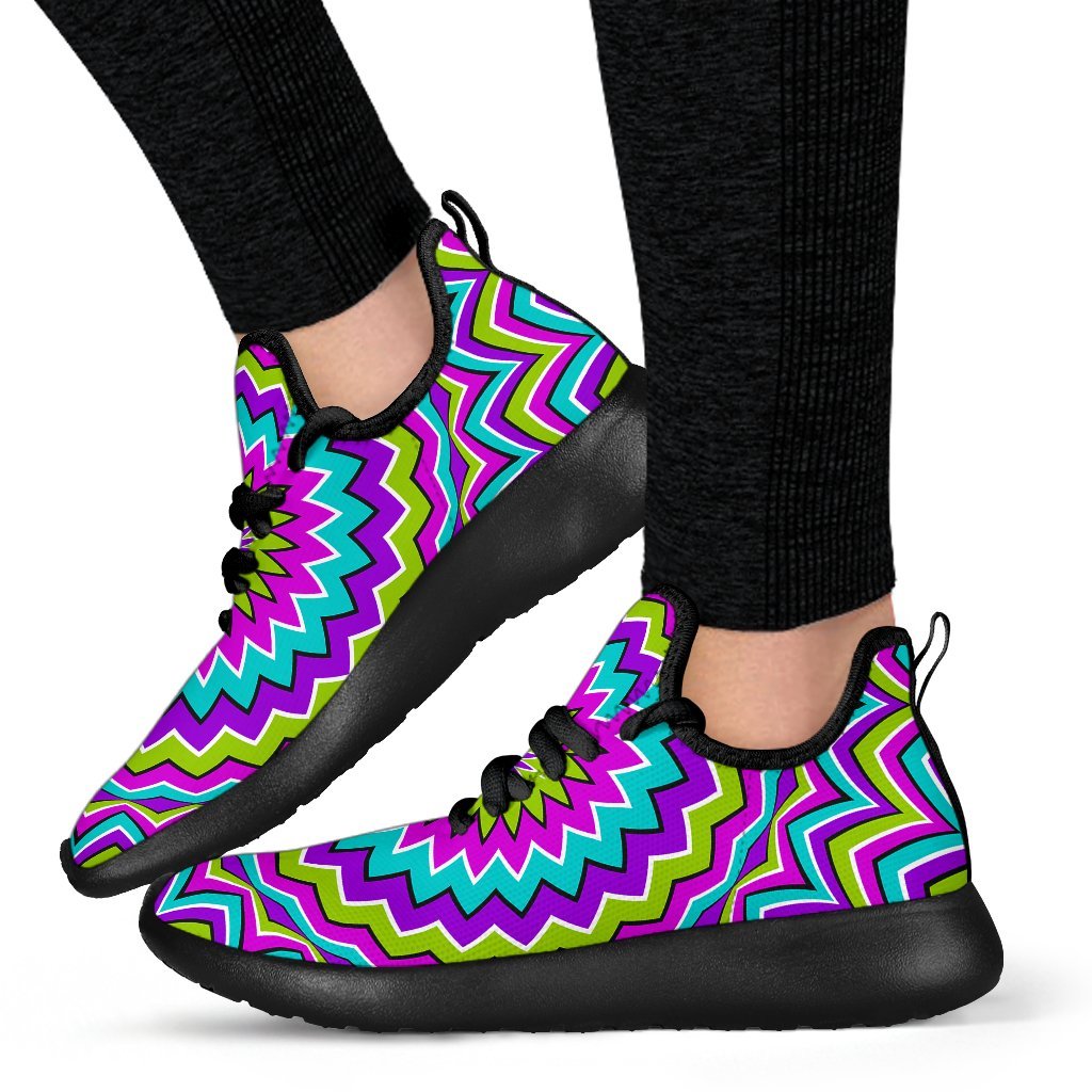Dizzy Circle Moving Optical Illusion Mesh Knit Shoes GearFrost