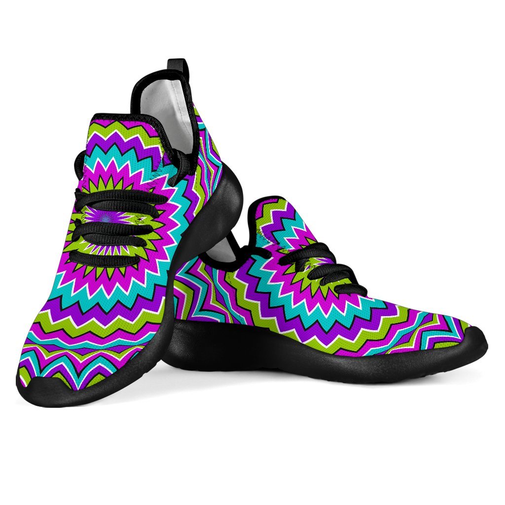 Dizzy Circle Moving Optical Illusion Mesh Knit Shoes GearFrost