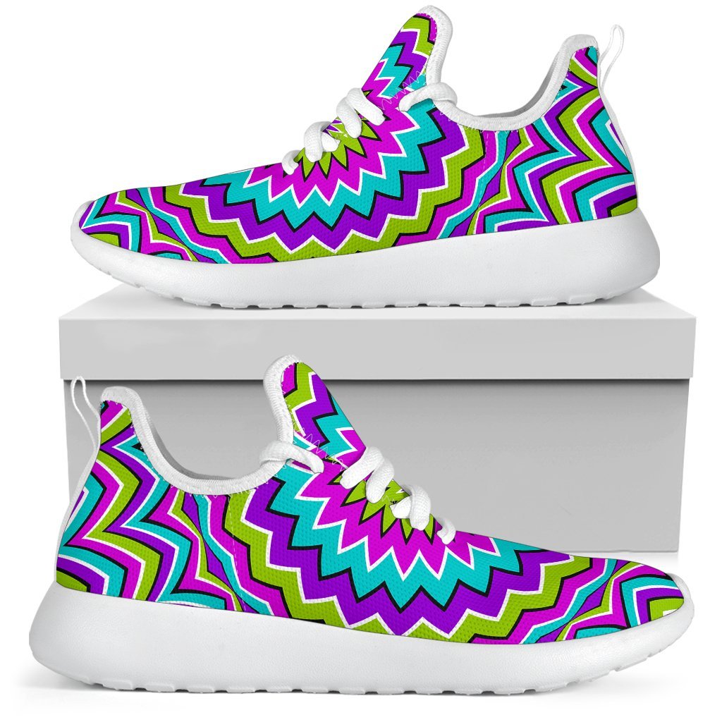 Dizzy Circle Moving Optical Illusion Mesh Knit Shoes GearFrost