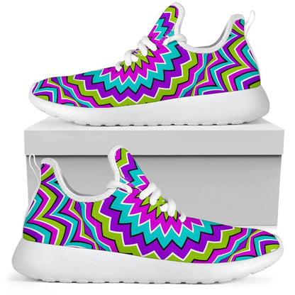 Dizzy Circle Moving Optical Illusion Mesh Knit Shoes GearFrost