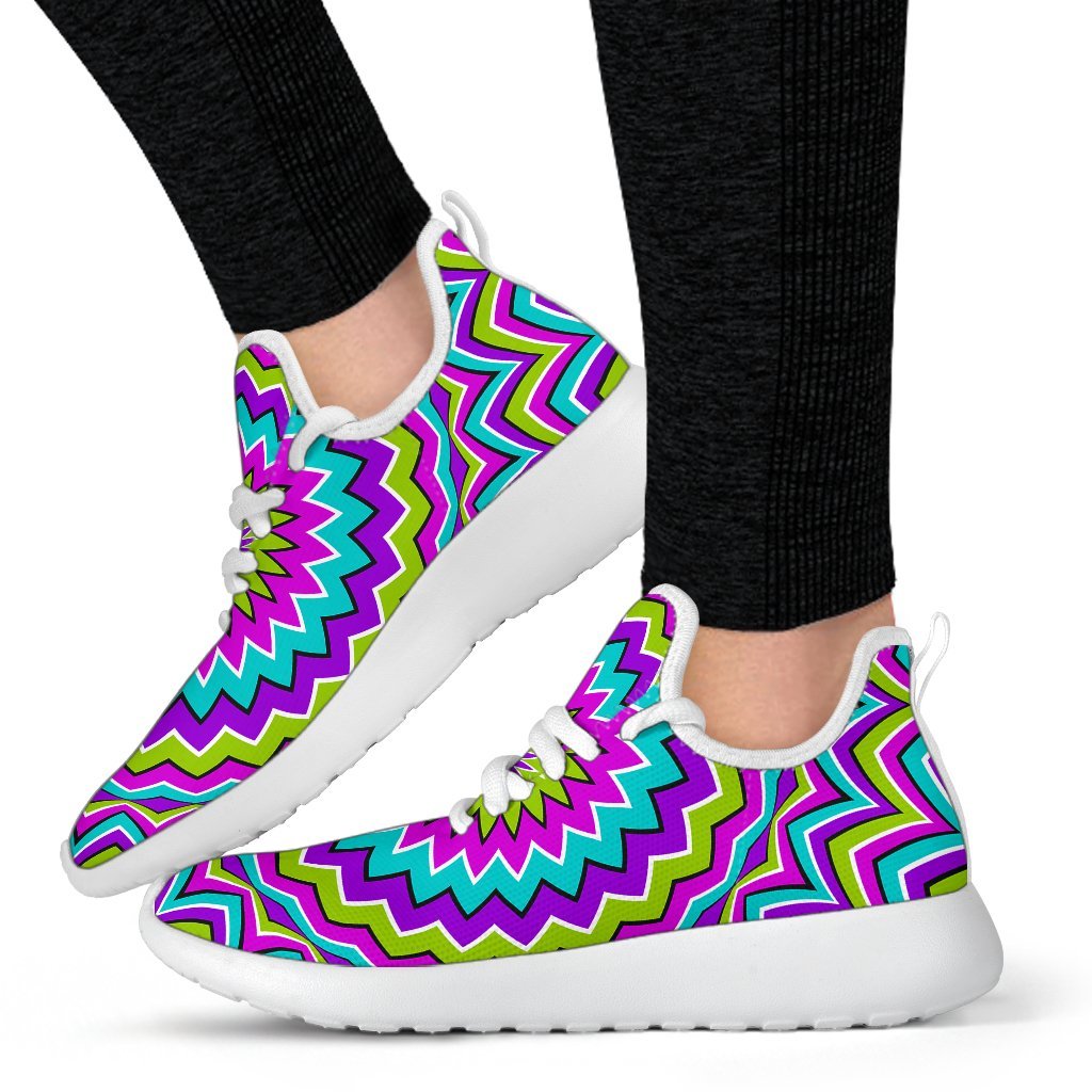 Dizzy Circle Moving Optical Illusion Mesh Knit Shoes GearFrost