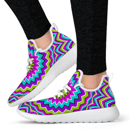 Dizzy Circle Moving Optical Illusion Mesh Knit Shoes GearFrost