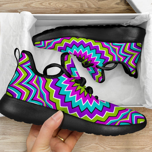 Dizzy Circle Moving Optical Illusion Mesh Knit Shoes GearFrost