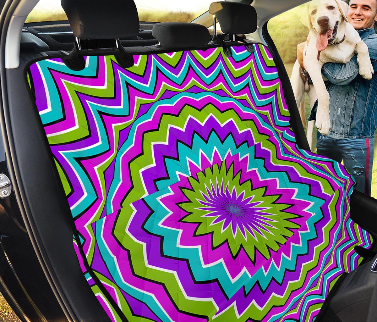 Dizzy Circle Moving Optical Illusion Pet Car Back Seat Cover
