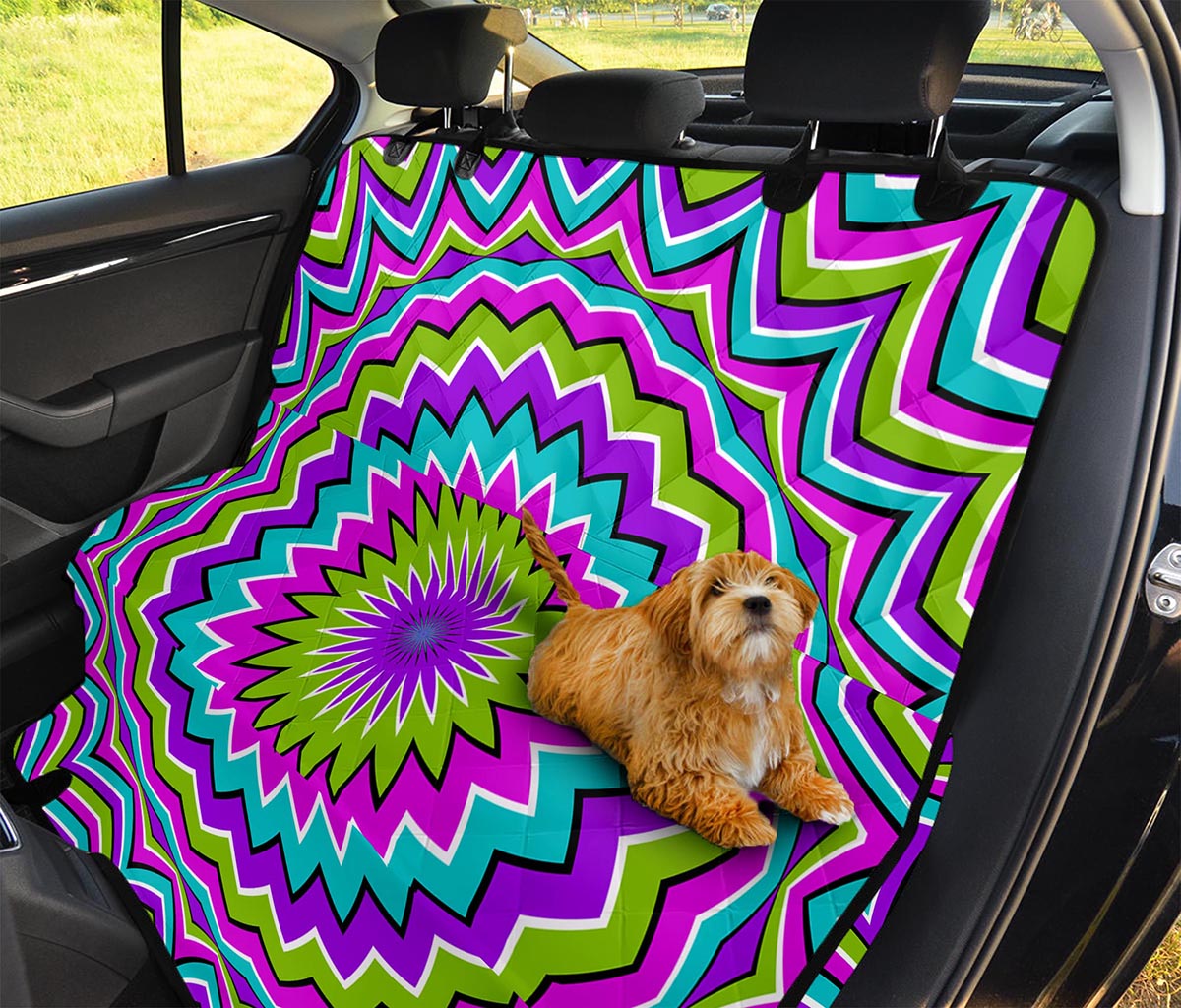 Dizzy Circle Moving Optical Illusion Pet Car Back Seat Cover