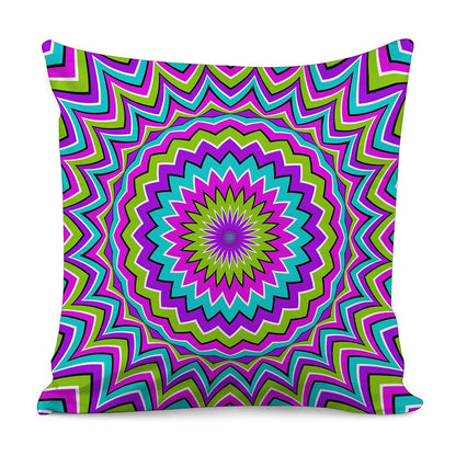 Dizzy Circle Moving Optical Illusion Pillow Cover