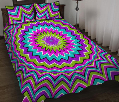 Dizzy Circle Moving Optical Illusion Quilt Bed Set