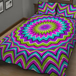 Dizzy Circle Moving Optical Illusion Quilt Bed Set