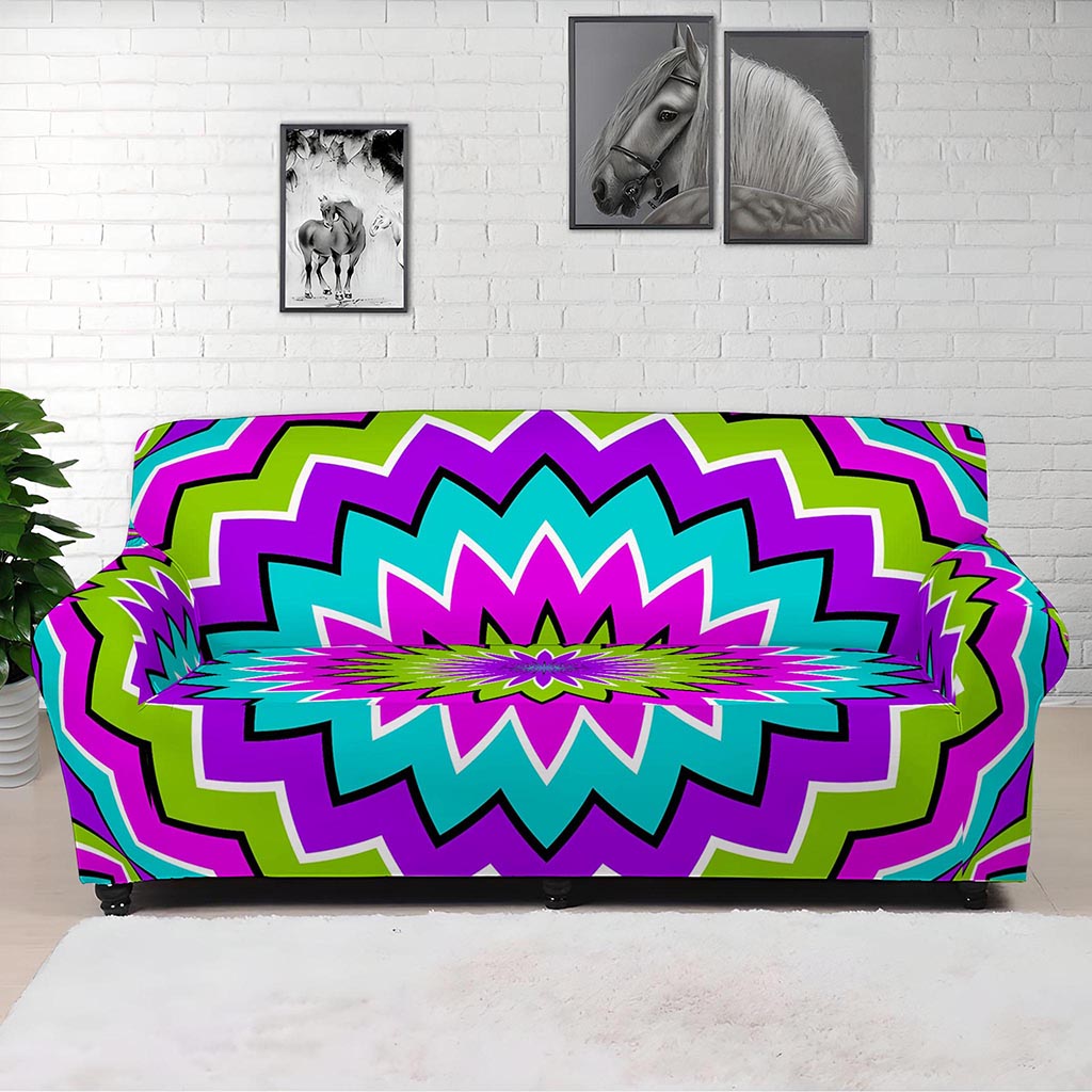 Dizzy Circle Moving Optical Illusion Sofa Cover