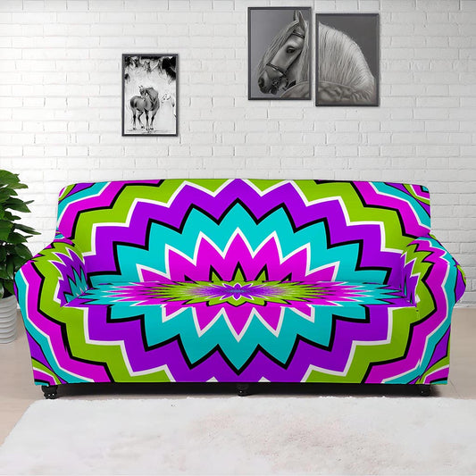Dizzy Circle Moving Optical Illusion Sofa Cover