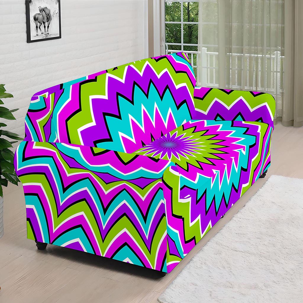 Dizzy Circle Moving Optical Illusion Sofa Cover
