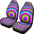 Dizzy Circle Moving Optical Illusion Universal Fit Car Seat Covers