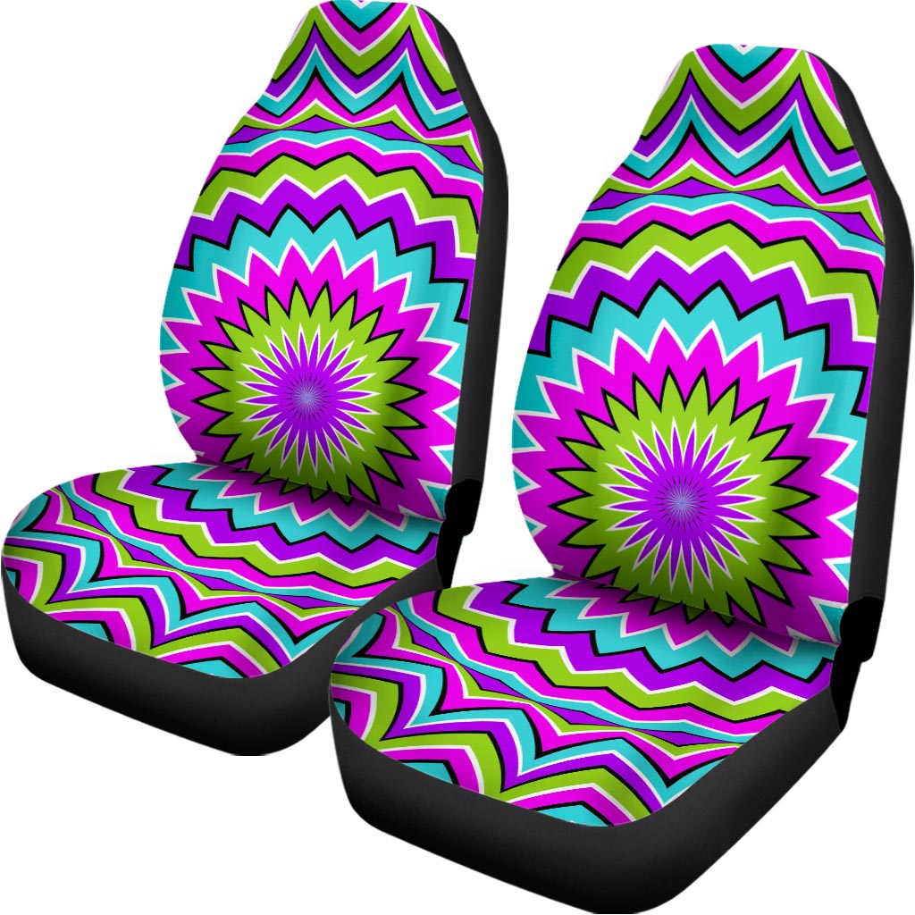 Dizzy Circle Moving Optical Illusion Universal Fit Car Seat Covers