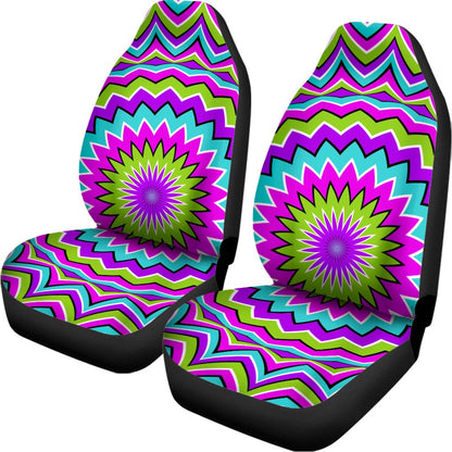 Dizzy Circle Moving Optical Illusion Universal Fit Car Seat Covers