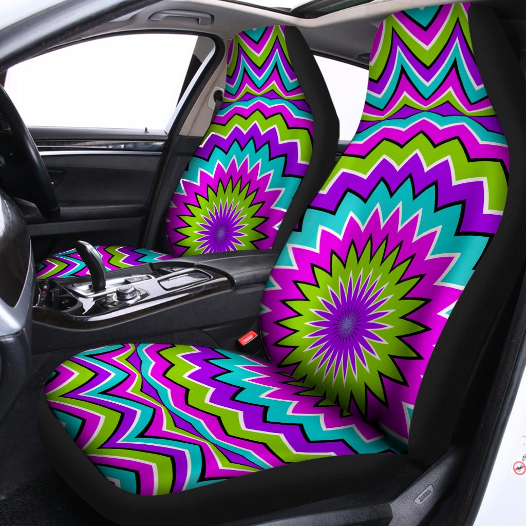 Dizzy Circle Moving Optical Illusion Universal Fit Car Seat Covers