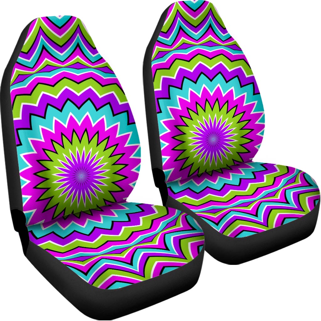 Dizzy Circle Moving Optical Illusion Universal Fit Car Seat Covers