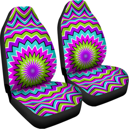 Dizzy Circle Moving Optical Illusion Universal Fit Car Seat Covers