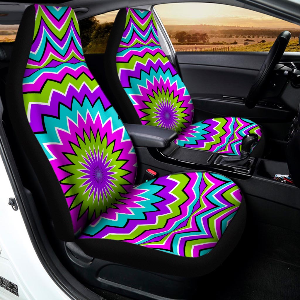 Dizzy Circle Moving Optical Illusion Universal Fit Car Seat Covers
