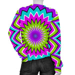 Dizzy Circle Moving Optical Illusion Women's Crewneck Sweatshirt GearFrost
