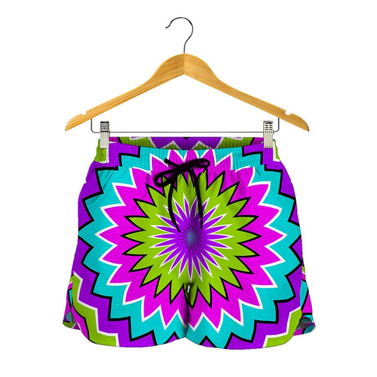 Dizzy Circle Moving Optical Illusion Women's Shorts
