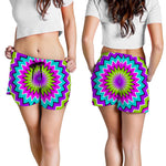 Dizzy Circle Moving Optical Illusion Women's Shorts