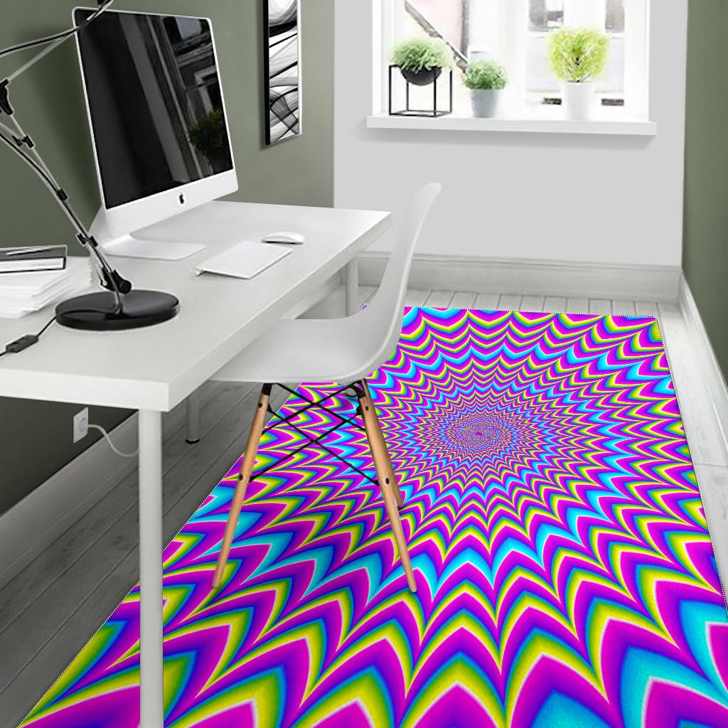 Dizzy Spiral Moving Optical Illusion Area Rug GearFrost