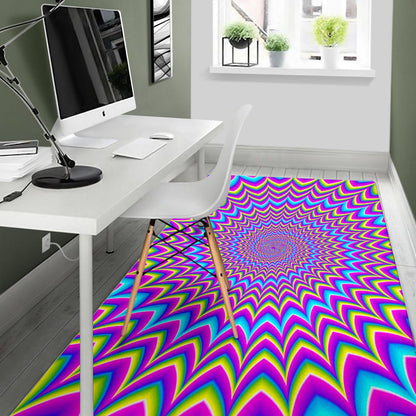 Dizzy Spiral Moving Optical Illusion Area Rug GearFrost
