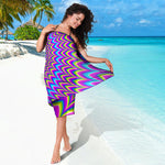 Dizzy Spiral Moving Optical Illusion Beach Sarong Wrap