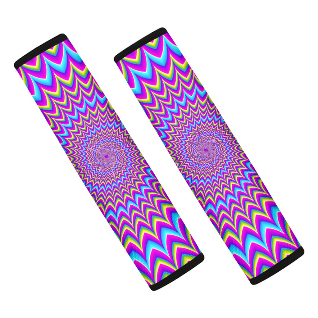 Dizzy Spiral Moving Optical Illusion Car Seat Belt Covers