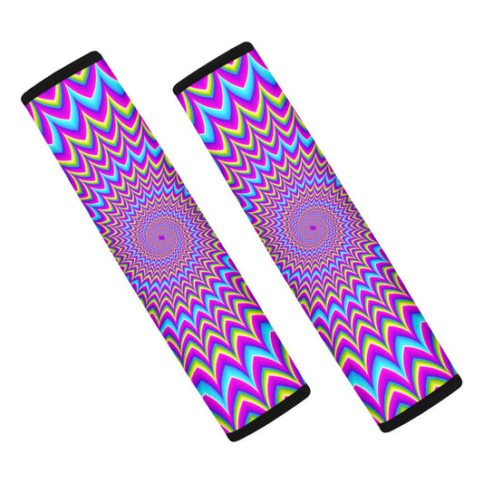 Dizzy Spiral Moving Optical Illusion Car Seat Belt Covers