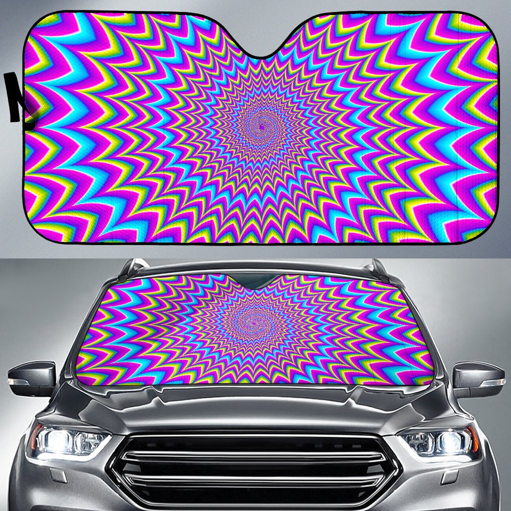 Dizzy Spiral Moving Optical Illusion Car Sun Shade GearFrost