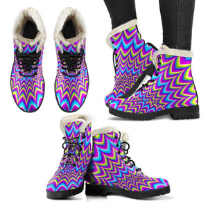 Dizzy Spiral Moving Optical Illusion Comfy Boots GearFrost