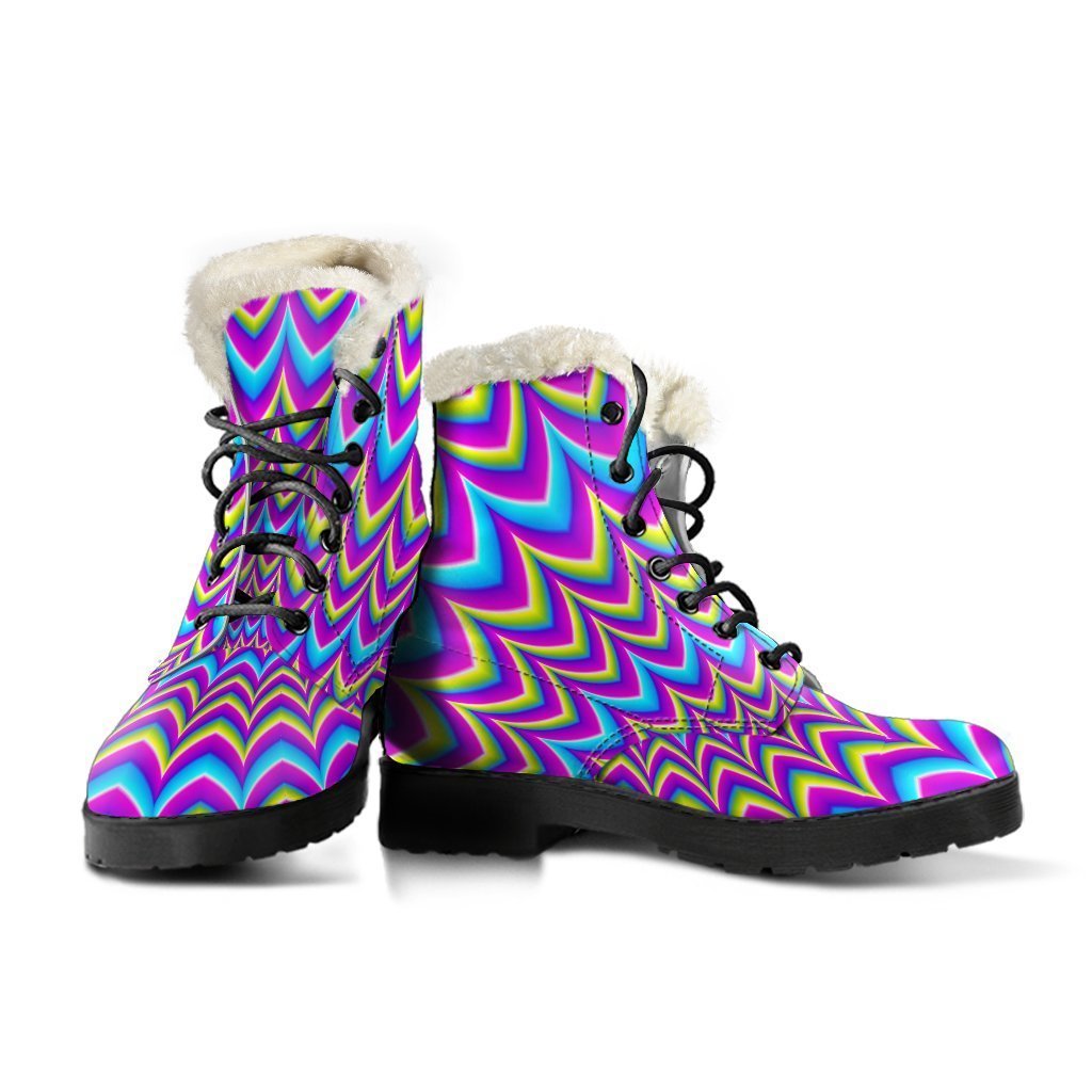 Dizzy Spiral Moving Optical Illusion Comfy Boots GearFrost