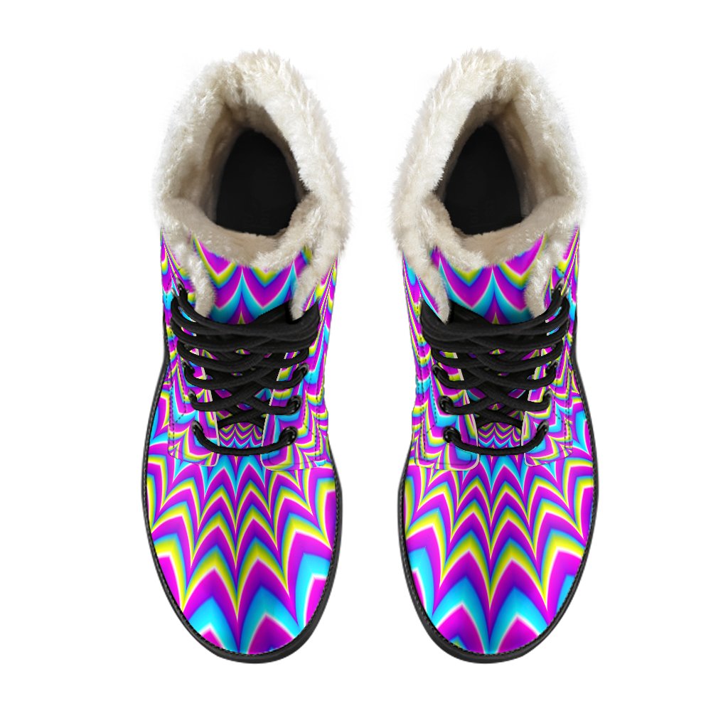 Dizzy Spiral Moving Optical Illusion Comfy Boots GearFrost