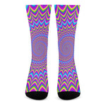 Dizzy Spiral Moving Optical Illusion Crew Socks