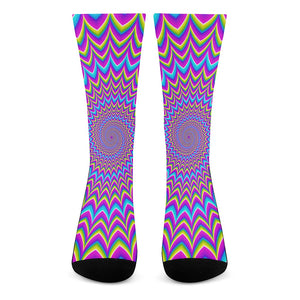 Dizzy Spiral Moving Optical Illusion Crew Socks