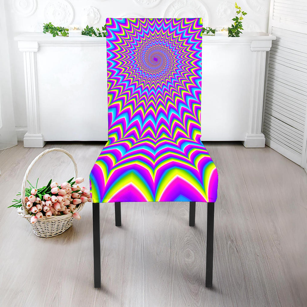 Dizzy Spiral Moving Optical Illusion Dining Chair Slipcover