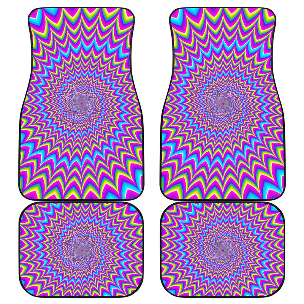 Dizzy Spiral Moving Optical Illusion Front and Back Car Floor Mats