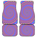 Dizzy Spiral Moving Optical Illusion Front and Back Car Floor Mats