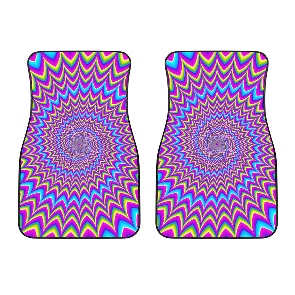 Dizzy Spiral Moving Optical Illusion Front Car Floor Mats