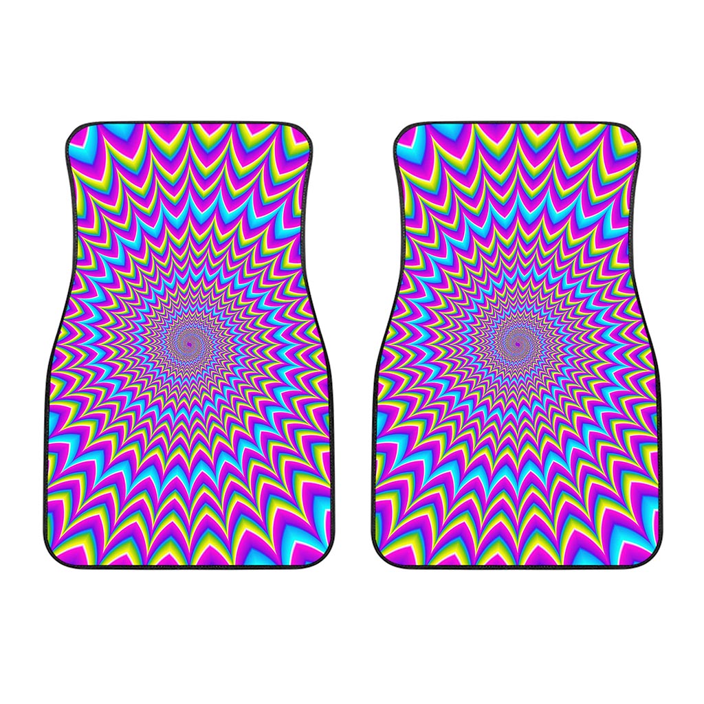 Dizzy Spiral Moving Optical Illusion Front Car Floor Mats