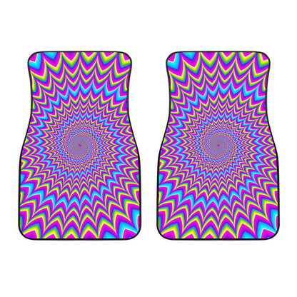 Dizzy Spiral Moving Optical Illusion Front Car Floor Mats