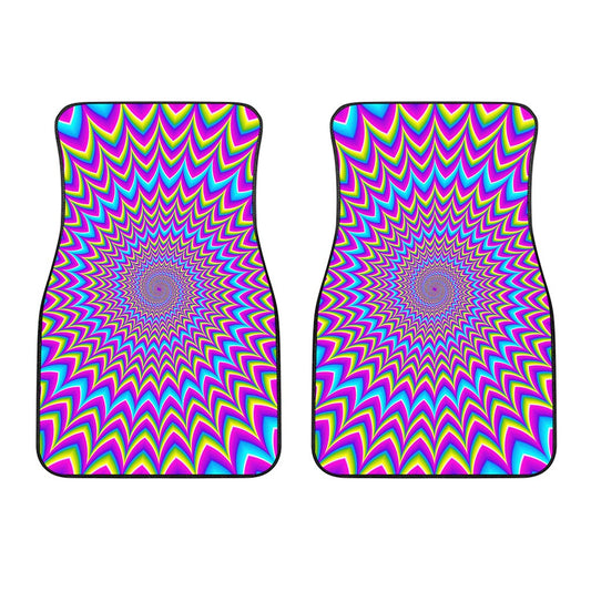 Dizzy Spiral Moving Optical Illusion Front Car Floor Mats