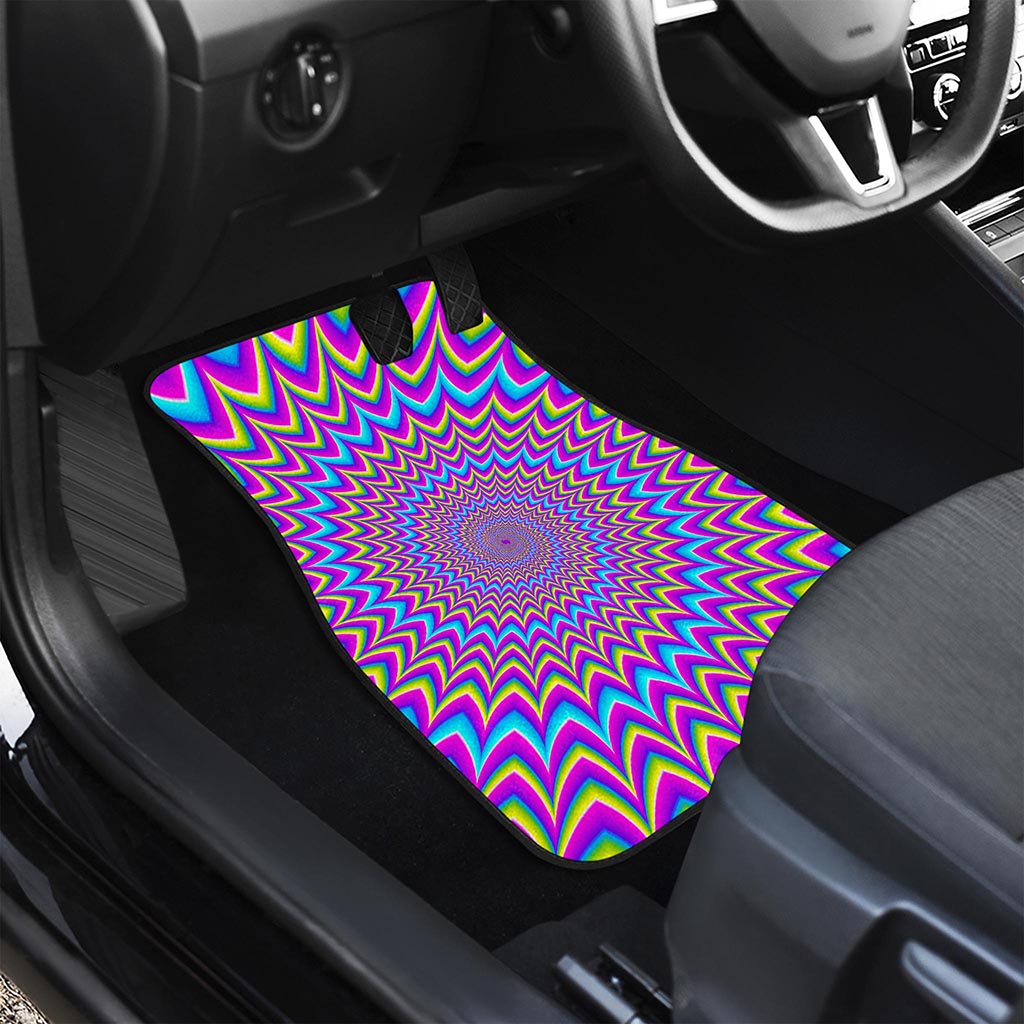 Dizzy Spiral Moving Optical Illusion Front Car Floor Mats