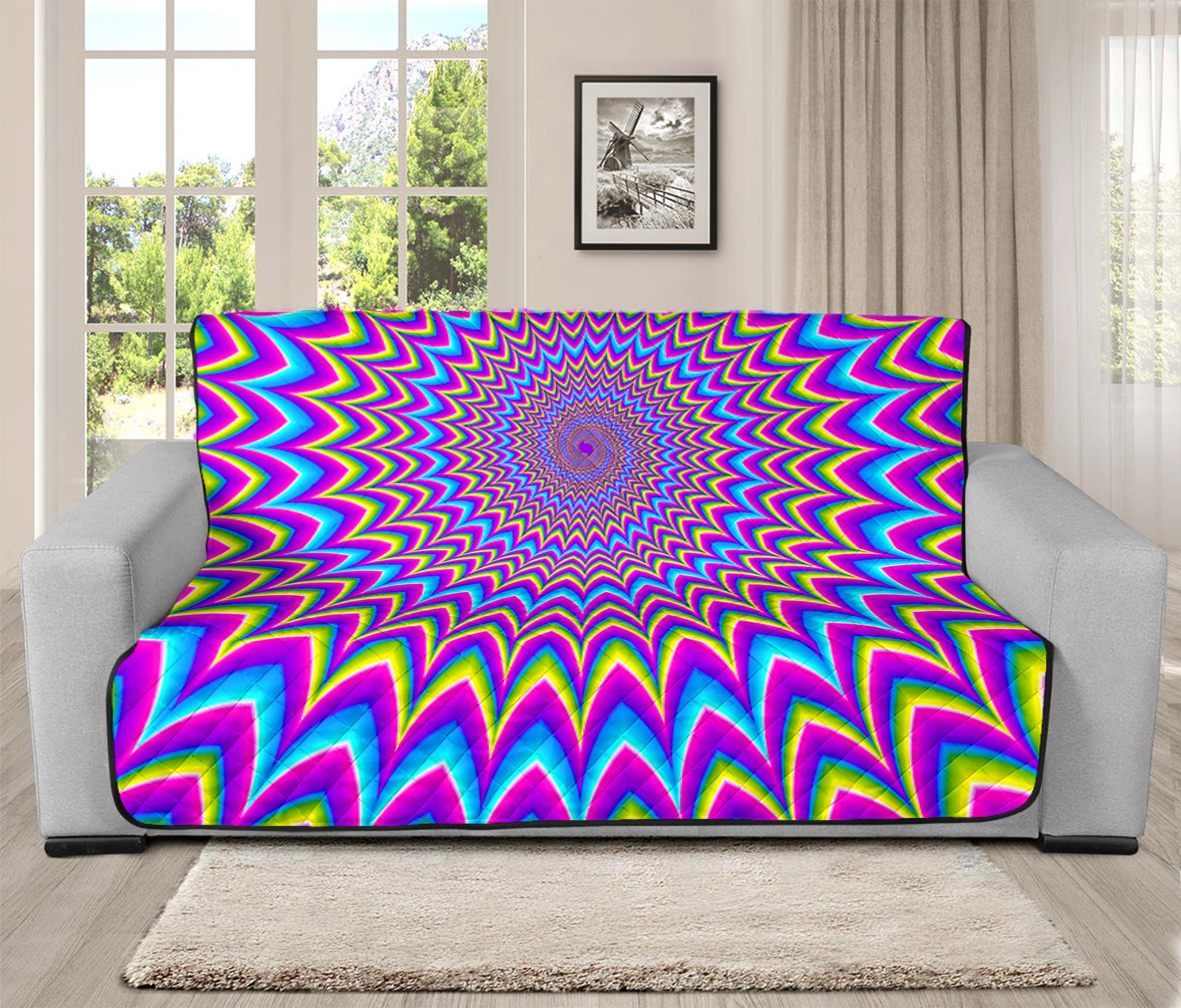 Dizzy Spiral Moving Optical Illusion Futon Protector