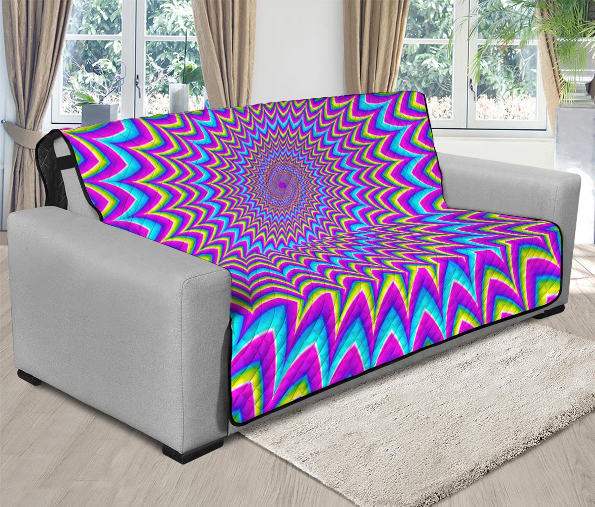 Dizzy Spiral Moving Optical Illusion Futon Protector