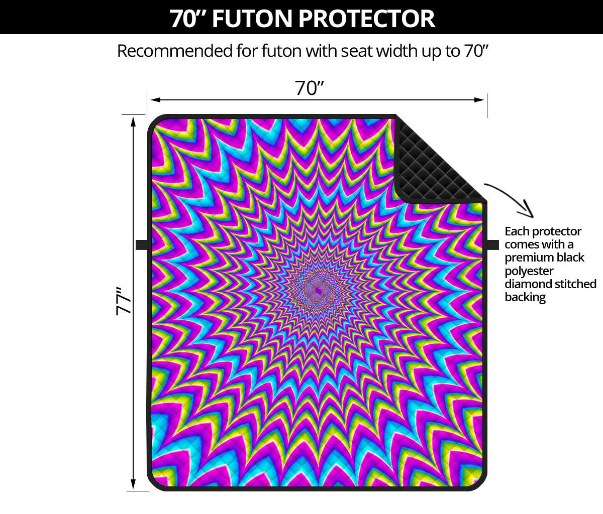 Dizzy Spiral Moving Optical Illusion Futon Protector