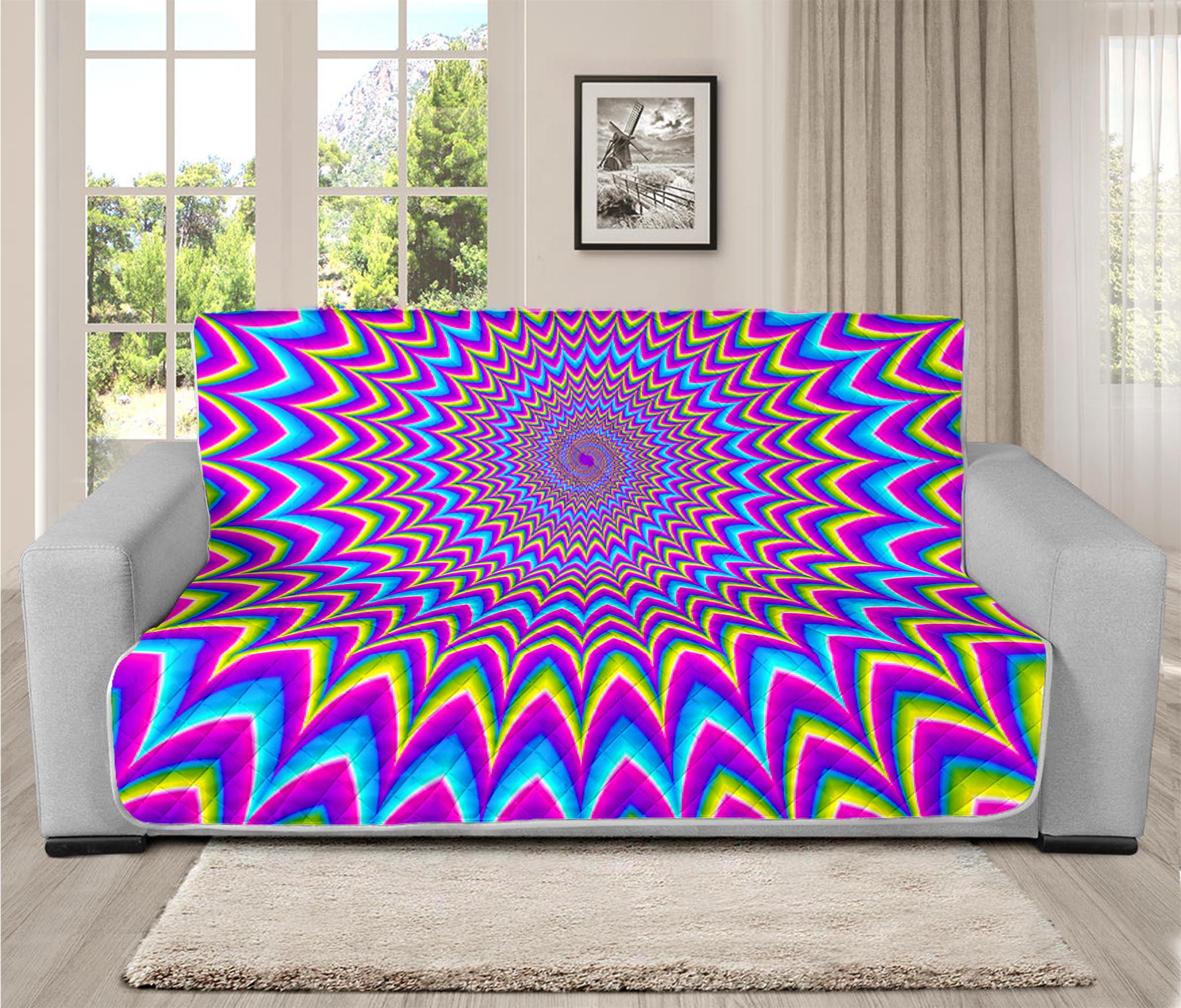 Dizzy Spiral Moving Optical Illusion Futon Protector