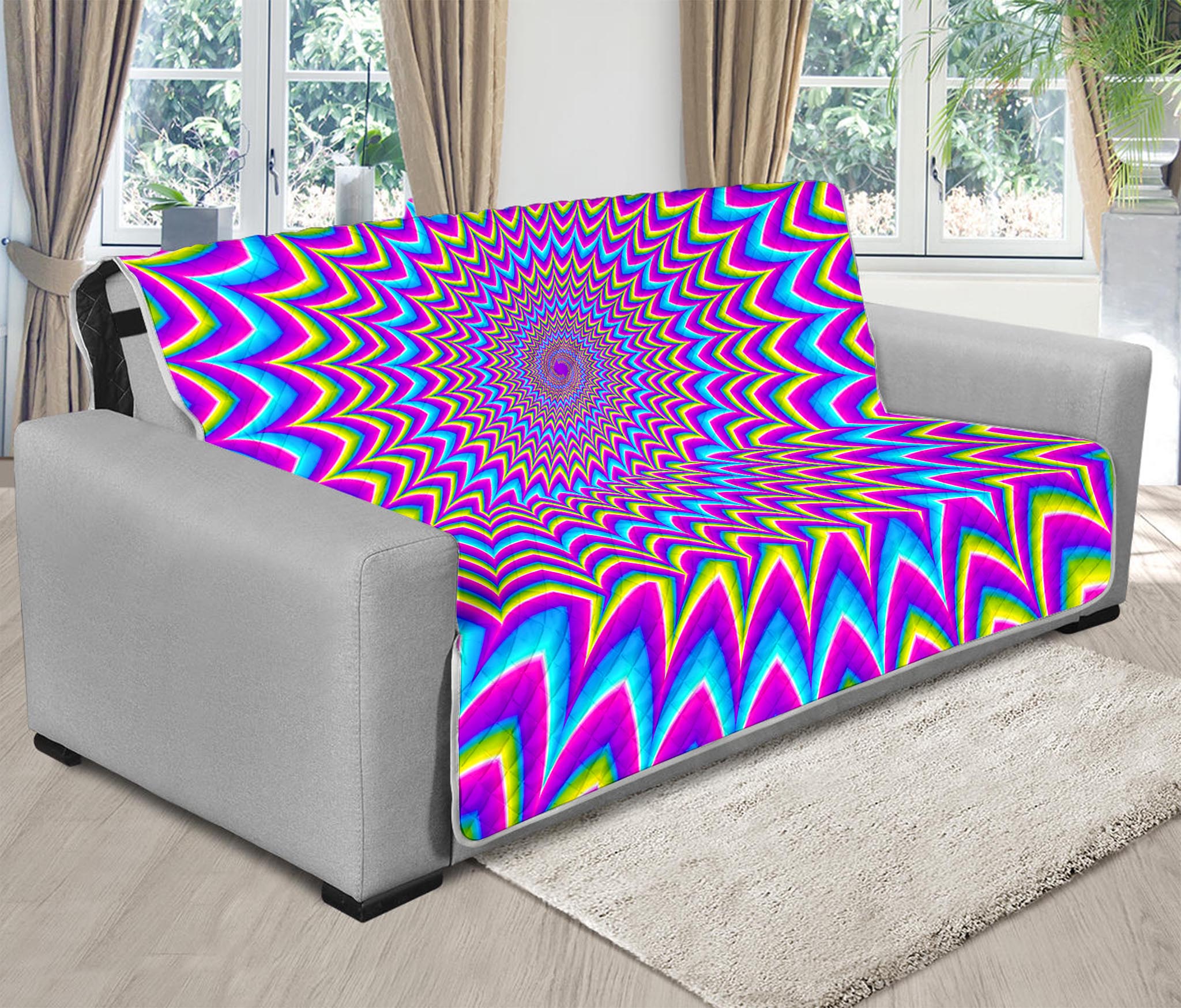 Dizzy Spiral Moving Optical Illusion Futon Protector